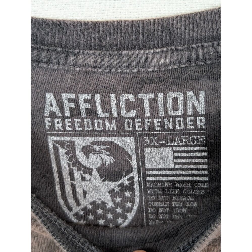 Affliction Freedom Defender Graphic Print T-Shirt Brown Men's Size 3XL/XXXL - Picture 5 of 11